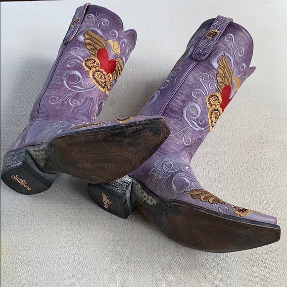 SOLD🔥OLD GRINGO Grace Heart Wing Purple Red Boots - Picture 10 of 15